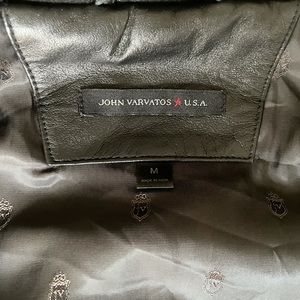 John Varvatos men’s black leather jacket in medium